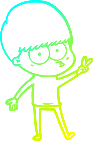 Bir insan tarafından çizilmiş gergin bir çizgi film çocuğu çizimi.