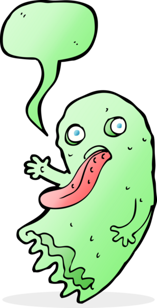 Bir insan tarafından çizilmiş iğrenç bir çizgi film hayaleti.