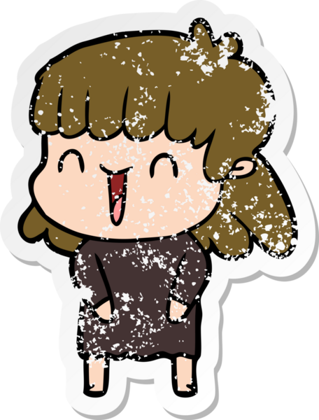 Bir insan tarafından çizilmiş karikatür bir kadının sıkıntılı çıkartması.