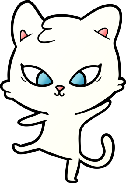 Bir insan tarafından çizilmiş sevimli çizgi film kedisi.