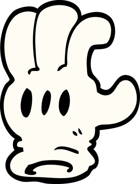 Bir insan tarafından çizilmiş karalama eldiveni.