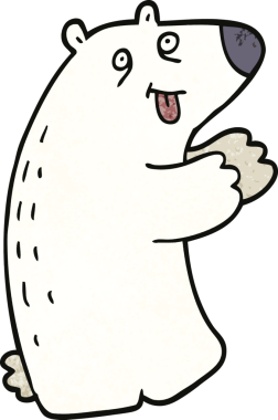 Bir insan tarafından çizilmiş kutup ayısı karalaması.