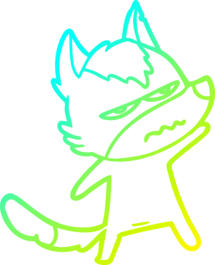 Bir insan tarafından çizilmiş, kızgın bir kurdun soğuk çizgi çizimi.