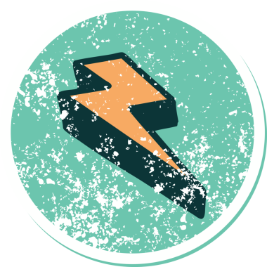 Bir insan tarafından çizilmiş yıldırımın sembolik dövmeli görüntüsü