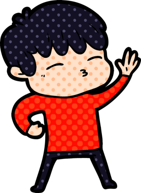 Bir insan tarafından çizilmiş meraklı bir çocuk.