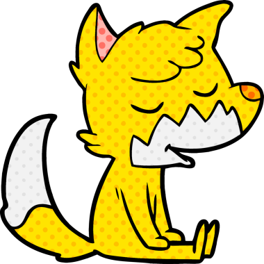 Bir insan tarafından çizilmiş tilki çizgi film karakteri