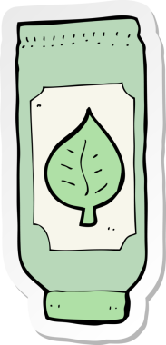 Bir insan tarafından çizilmiş bitkisel bir karikatür çıkartması.