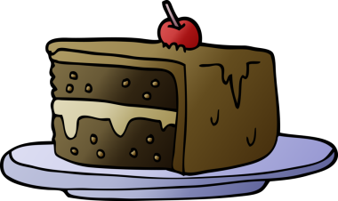 Bir insan tarafından çizilmiş bir pasta dilimi.