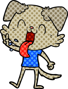 Bir insan tarafından çizilmiş nefes nefese bir köpek.