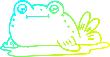 Bir insan tarafından çizilmiş bir karikatür balığının soğuk gradyan çizimi