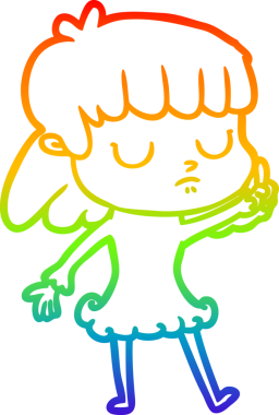 gökkuşağı gradyan çizgi çizimi bir insan tarafından çizilmiş ilgisiz bir kadın