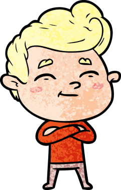 Bir insan tarafından çizilmiş mutlu çizgi film adamı.