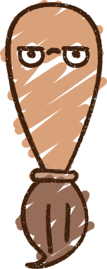 Bir insan tarafından çizilmiş Boya Fırçası Tebeşiri