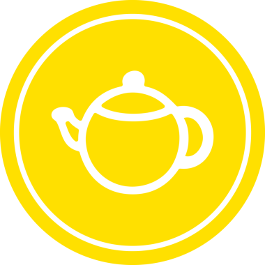 çay demliği dairesel simgesi bir insan tarafından çizilmiş.