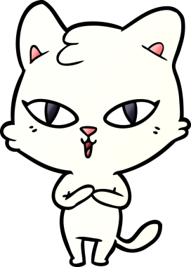 Bir insan tarafından çizilmiş çizgi film kedisi.