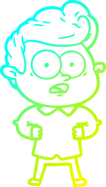 Bir insan tarafından çizilmiş soğuk çizgi çizgi film karakteri.