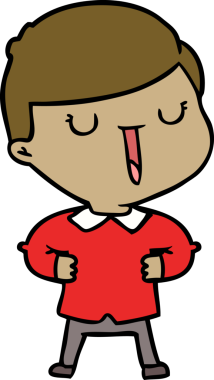 Bir insan tarafından çizilmiş mutlu çocuk çizgi filmi.