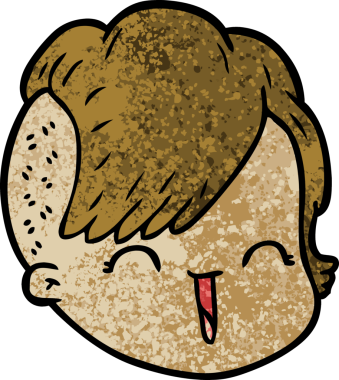 Bir insan tarafından çizilmiş bir kadın yüzü.