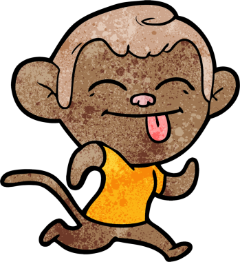 Bir insan tarafından çizilmiş komik çizgi maymun.