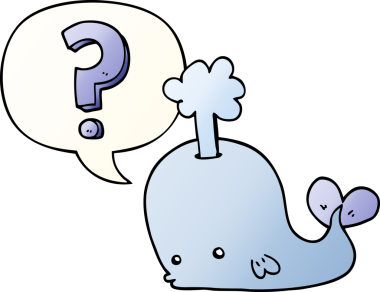 Çizgi film meraklısı balina, bir insan tarafından çizilmiş yumuşak eğimli konuşma balinası.