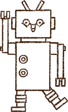 Robot Kömür Bir insan tarafından çizilmiş