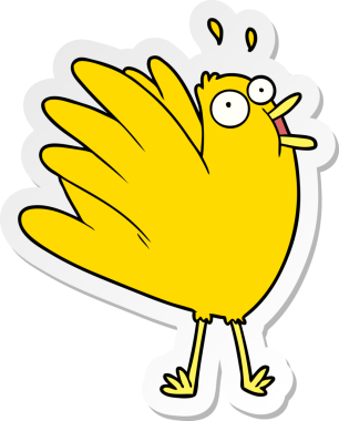 Bir insan tarafından çizilmiş, ciyaklayan bir karikatür çıkartması.