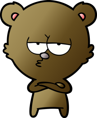 Bir insan tarafından çizilmiş sıkılmış ayı çizgi filmi