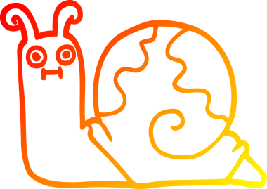 Bir insan tarafından çizilmiş bir salyangozun sıcak çizgi çizimi