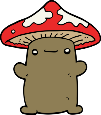 bir insan tarafından çizilmiş mantar mantarı