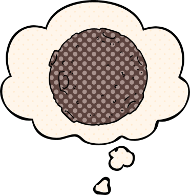 Bir insan tarafından çizilmiş çizgi roman tarzında düşünce baloncuklu çizgi film ayı.