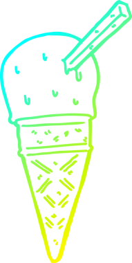 Bir insan tarafından çizilmiş dondurmanın soğuk gradyan çizgisi.