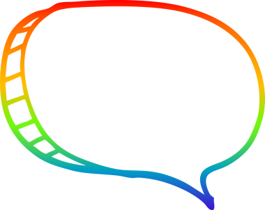 gökkuşağı gradyan çizgi çizimi bir insan tarafından çizilmiş bir karikatür konuşma balonu