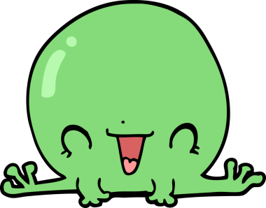 bir insan tarafından çizilmiş bir kurbağa.