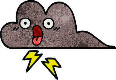 Bir insan tarafından çizilmiş fırtına bulutunun retro grunge deseni.