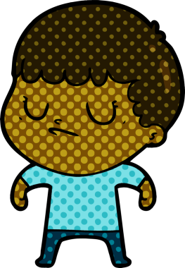 Bir insan tarafından çizilmiş huysuz çocuk çizgi filmi.