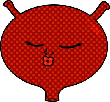 bir insan tarafından çizilmiş karikatür mesanesi