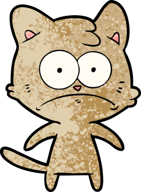 bir insan tarafından çizilmiş sinirli bir kedi.