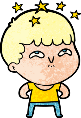 çizgi film bir insan tarafından çizilmiş hayret verici çocuk.