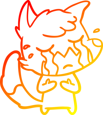 Bir insan tarafından çizilmiş ağlayan tilki çizgi filmi.