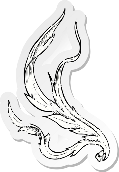 Geleneksel bir elin, insan eliyle çizilmiş gerilmiş depresif çıkartması.