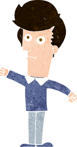 Bir insan tarafından çizilen karikatür adamı.