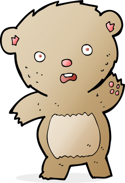 Bir insan tarafından çizilmiş mutsuz bir oyuncak ayı.