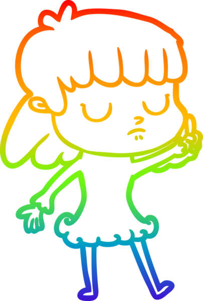 gökkuşağı gradyan çizgi çizimi bir insan tarafından çizilmiş ilgisiz bir kadın