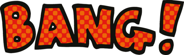 bir insan tarafından çizilmiş çizgi roman tarzı kelime bang