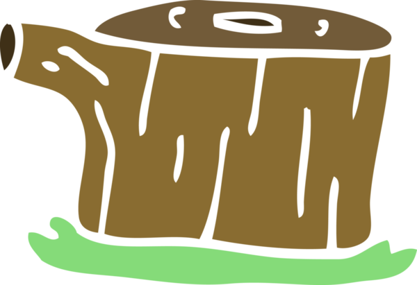 Bir insan tarafından çizilmiş karalama ağacı kütüğü.