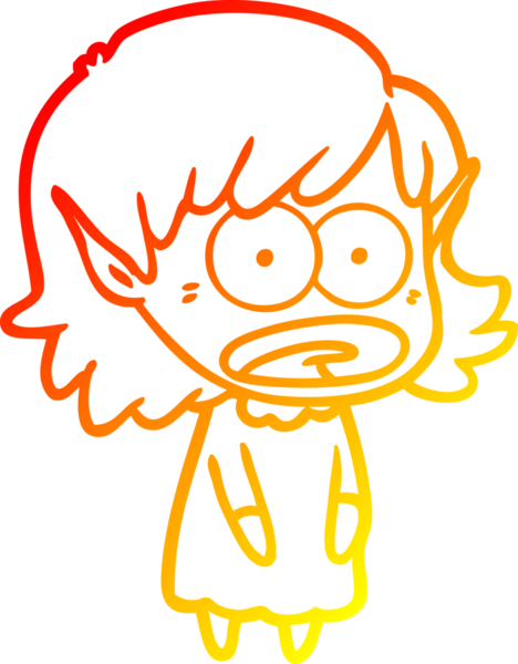 Bir çizgi film karakteri çizimi bir insan tarafından çizilmiş elf kızı şok etti.