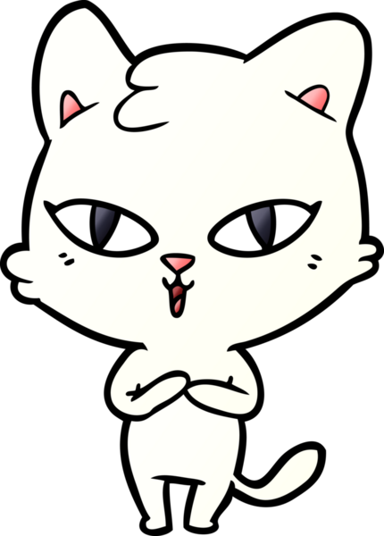 Bir insan tarafından çizilmiş çizgi film kedisi.