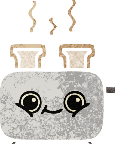Bir insan tarafından çizilmiş bir tost makinesinin retro çizim stili karikatürü