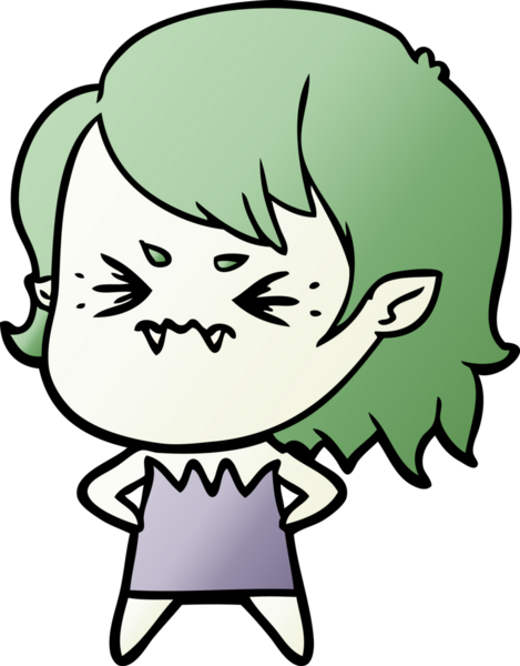 Bir insan tarafından çizilmiş kızgın vampir kız.