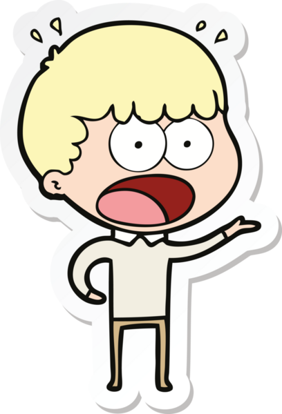 Bir insan tarafından çizilmiş bir karikatür çıkartması.